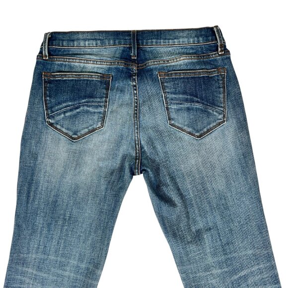 Driftwood Kelly Womens Blue Classic Fit Floral Embroidered Flare Jeans Size 29 - Picture 9 of 16